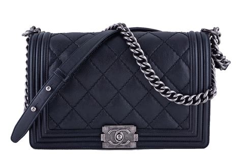 nwt chanel medium boy black gold crossbody classic flap|chanel flap bags.